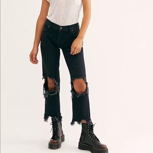 Free People Maggie Mid-rise Jeans in Black